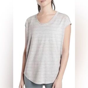 Athleta Cloudlight Stratus Short Sleeve Workout Striped T Shirt Size XL